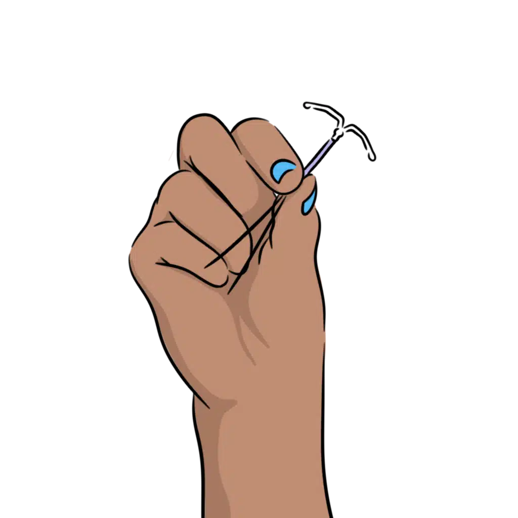 hand holding IUD illustration Cliterally The Best