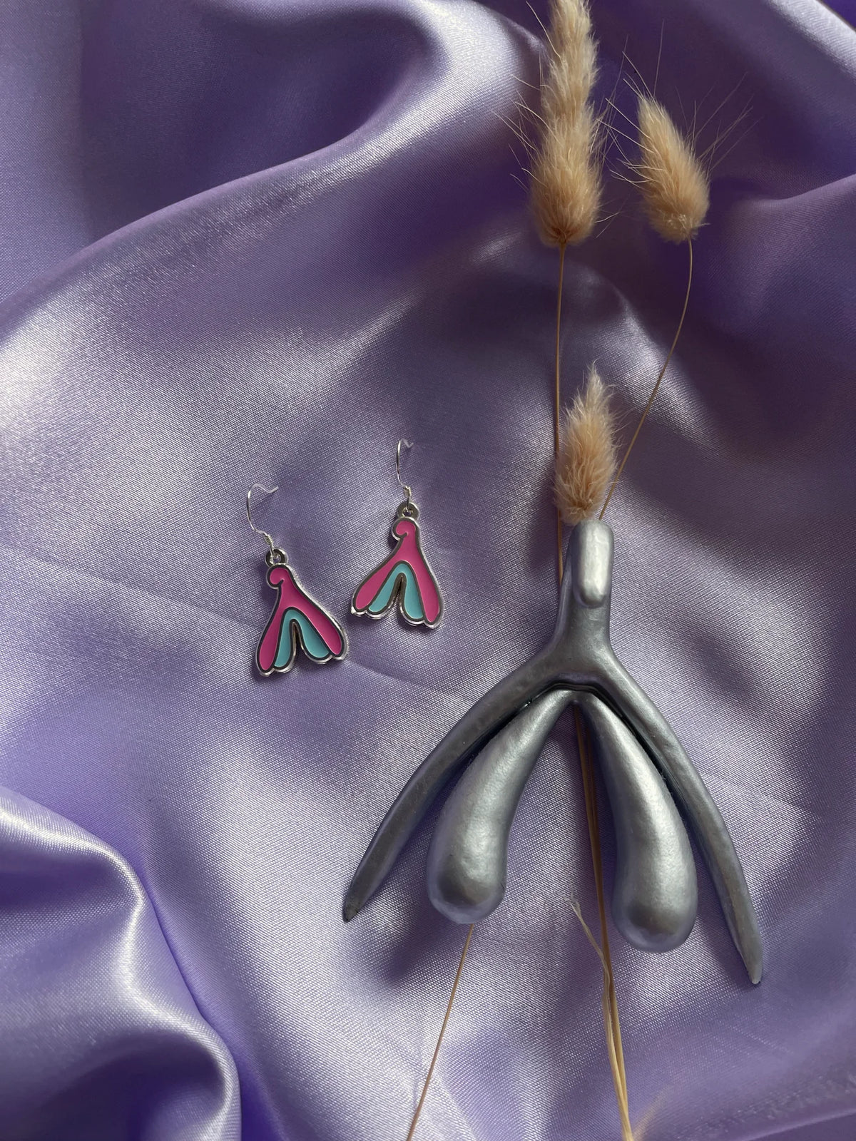 Cliterally Adorable Silver Clitoris Earrings