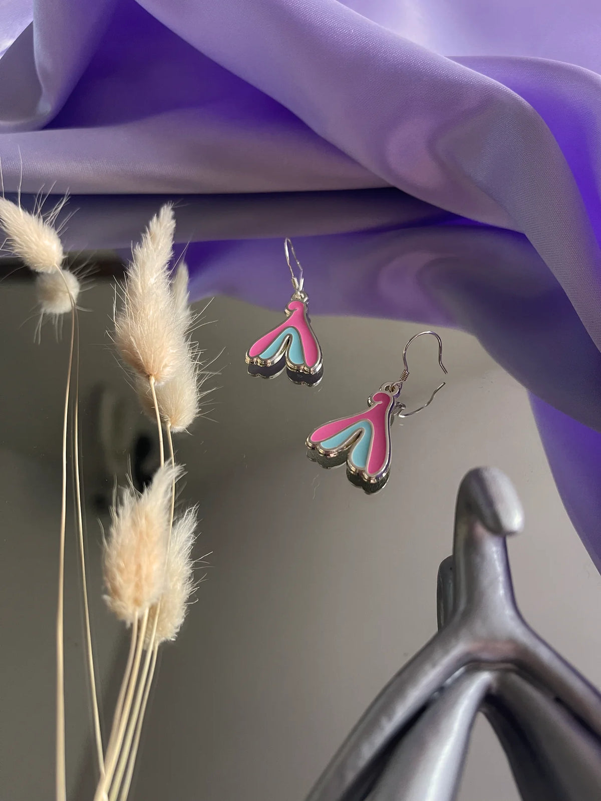 Cliterally Adorable Silver Clitoris Earrings
